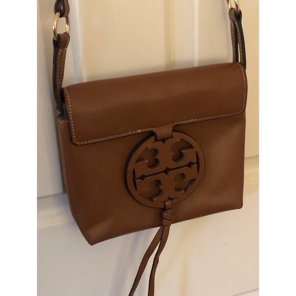 Tory Burch Miller Crossbody Bag Brown Leather - Picture 1 of 14